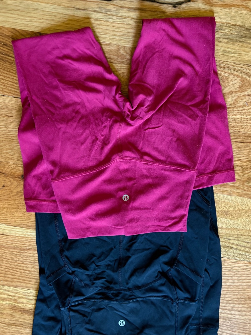 lululemon athletica Pink and Black Leggings